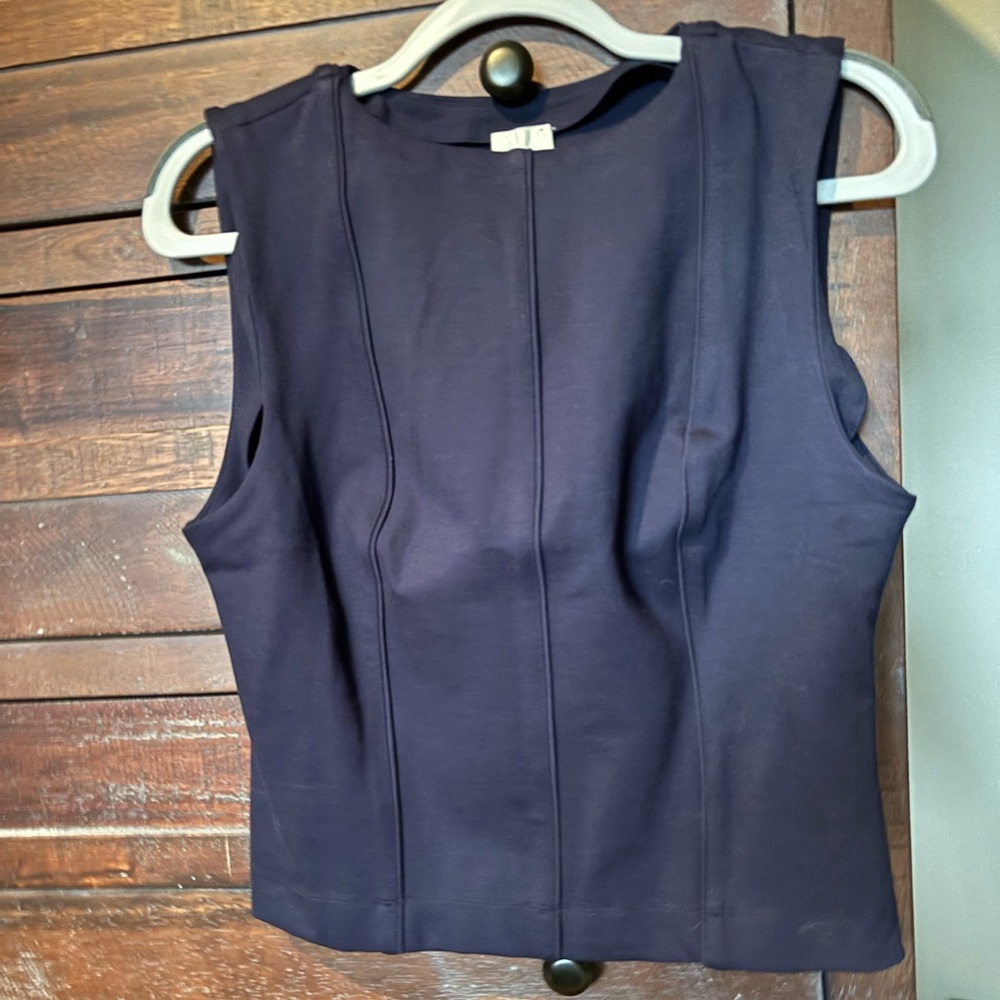 Maeve Seamed Shell Top - Navy Sz Large Runs Small NWT - Picture 6 of 9
